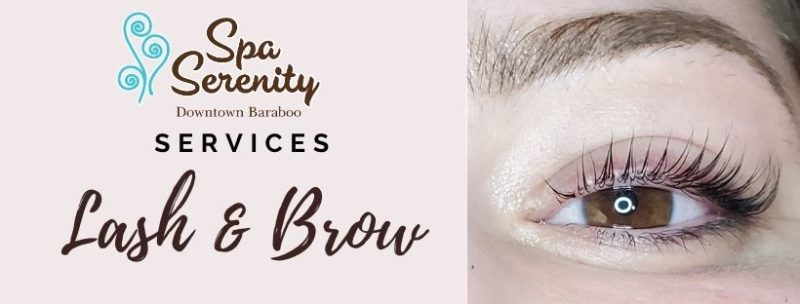 spa serenity eye lashes and brow services