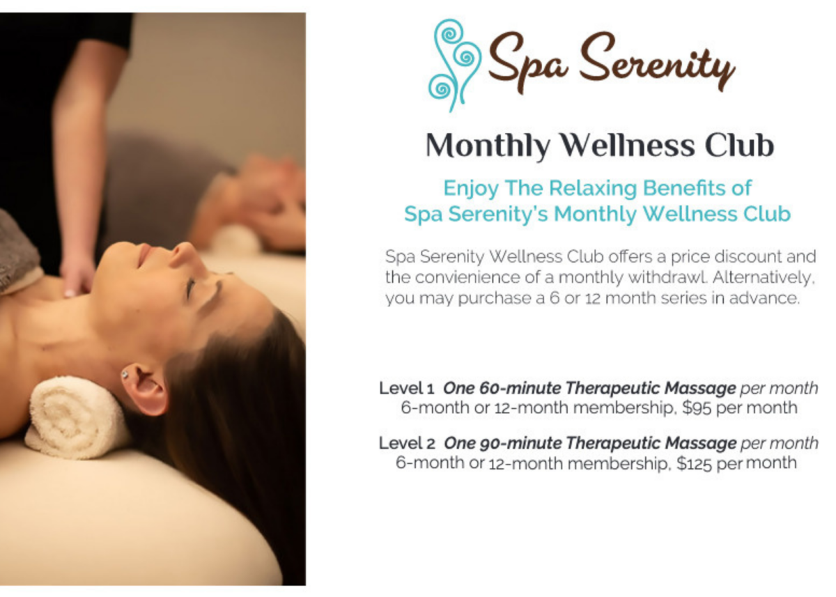 Monthly Massage Club Spa Serenity Baraboo